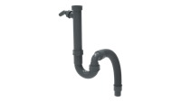 Kirchhoff ECO-SAVE Kunststof flexibele spoelbak buisvormige sifon, grijs, 3/4" x 1 1/2" x 3/4" mondstuk x 40/50 mm, met apparaataansluiting - 98836549