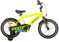 AMIGO Speeder 16 Inch Jongens Terugtraprem Geel/Zwart