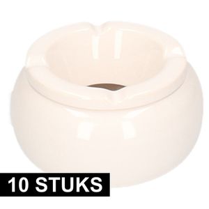 10x Witte terrasasbakken/stormasbakken 11 cm