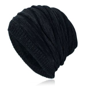 Ruime Heren Beanie Muts zonder Manchet - Zwart