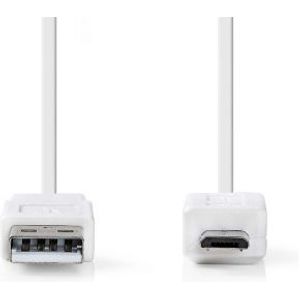 Platte USB 2.0-Kabel | A Male - Micro-B Male | 1,0 m | Wit [CCGP60410WT10]
