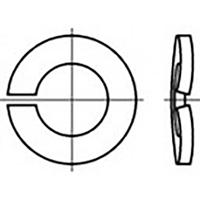 TOOLCRAFT TO-6854301 Veerring Binnendiameter: 10 mm DIN 128 Verenstaal 1000 stuk(s)