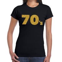 70's goud glitter t-shirt zwart dames 70's goud glitter t-shirt zwart dames