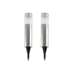 Solar LED-priklamp Bella RVS set 2 stuks