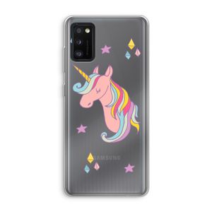 Roze eenhoorn: Samsung Galaxy A41 Transparant Hoesje