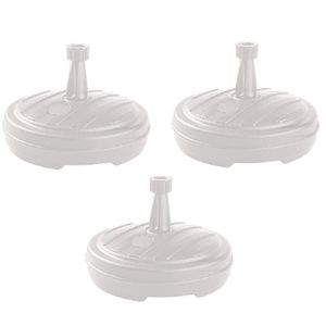 3x Witte ronde parasolvoet plastic 13 liter