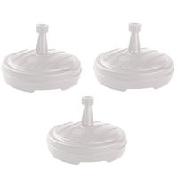 3x Witte ronde parasolvoet plastic 13 liter - thumbnail