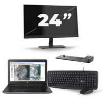 HP ZBook 15 G3 - Intel Xeon E3-1505M - 15 inch - 8GB RAM - 240GB SSD - Windows 11 Home + 1x 24 inch Monitor