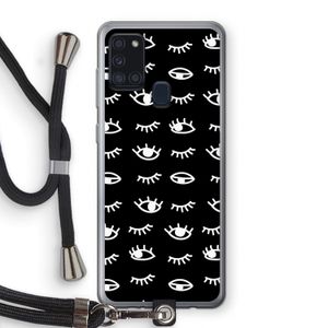 Eye pattern #3: Samsung Galaxy A21s Transparant Hoesje met koord
