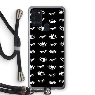 Eye pattern #3: Samsung Galaxy A21s Transparant Hoesje met koord