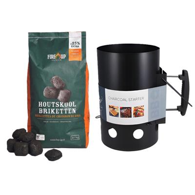 Barbecue startset - bbq - houtskoolaansteker - bbq starter - 5 kilo briketten Barbecue startset - bbq - houtskoolaansteker - bbq starter - 5 kilo briketten