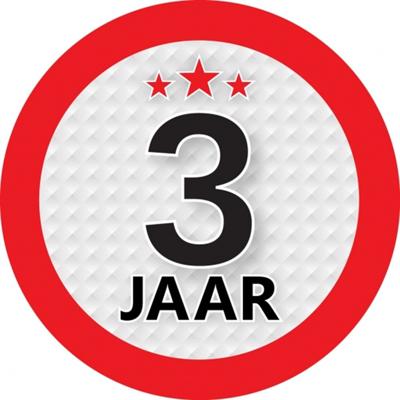 3 jaar leeftijd sticker - rond - Dia 9 cm - 3 jaar verjaardag - jubileum - leeftijd versiering