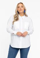 Yoek Blouse met pailletten | Wit | Maat 50/52
