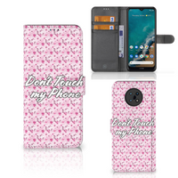 Nokia G50 Portemonnee Hoesje Flowers Pink DTMP - thumbnail