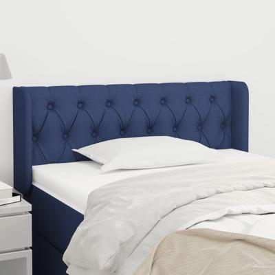 Hoofdbord met randen 103x16x78/88 cm stof blauw