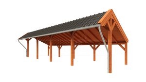 Trendhout Kapschuur De Heerd 1200x425 cm- Kapschuurdak- Onbehandeld lariks Douglas hout- Trendhout
