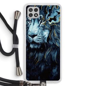 Darkness Lion: Samsung Galaxy A22 4G Transparant Hoesje met koord