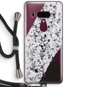Gespikkelde marmer: HTC U12+ Transparant Hoesje met koord