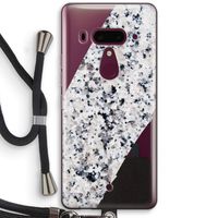 Gespikkelde marmer: HTC U12+ Transparant Hoesje met koord