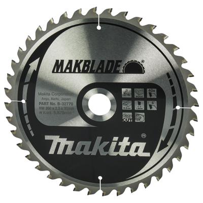 Makita Afkortzaagblad voor Hout | Makblade | Ø 260mm Asgat 30mm 40T - B-32770
