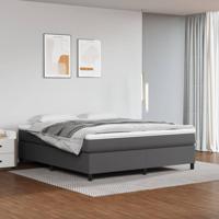 Boxspring met matras kunstleer grijs 180x200 cm