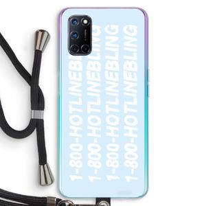 Hotline bling blue: Oppo A92 Transparant Hoesje met koord
