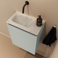 Toiletmeubel Mondiaz Ture Dlux | 40 cm | Meubelkleur Greey | Eden wastafel Opalo Links | Zonder kraangat