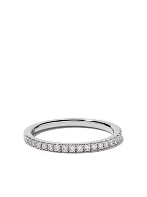 De Beers Jewellers bague DB Classic Half Pave en platine et diamants - Argent De Beers Jewellers bague DB Classic Half Pave en platine et diamants - Argent