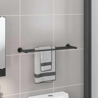 VidaXL Handdoekrek zwart 61 x 14,5 x 5 cm roestvrij staal