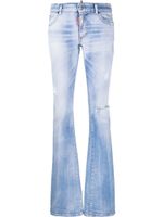 DSQUARED2 jean évasé à effet usé - Bleu