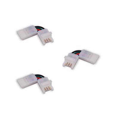 3x RGB LED-strip koppelstuk hoek soldeervrij extra smal