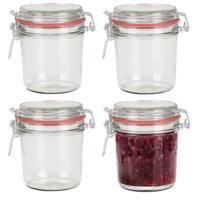 Weckpot/inmaakpot - 12x - glas - 400 ml - met beugelsluiting - transparant