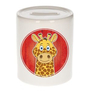 Cadeau kinder spaarpotten giraffe 9 cm
