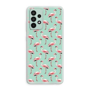 Flamingoprint groen: Samsung Galaxy A52s 5G Transparant Hoesje
