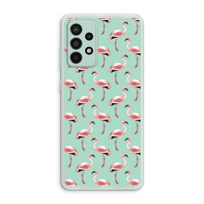 Flamingoprint groen: Samsung Galaxy A52s 5G Transparant Hoesje