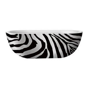 Best Design Vrijstaande Bad 180x86 cm Zebra Acryl Bicolor Zwart Wit