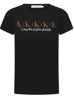 Calvin Klein Kids robe à logo imprimé - Noir