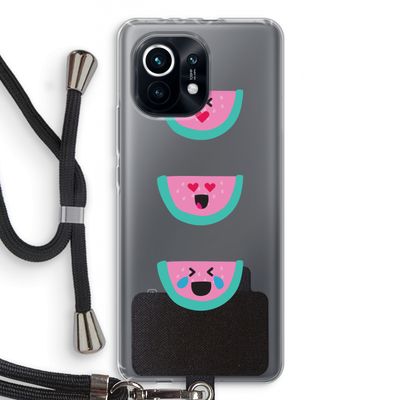 Smiley watermeloen: Xiaomi Mi 11 Transparant Hoesje met koord