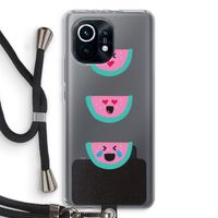 Smiley watermeloen: Xiaomi Mi 11 Transparant Hoesje met koord