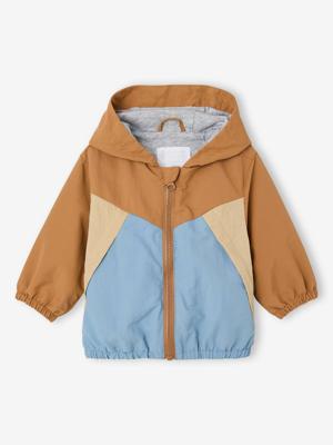 Windjack colorblock voor babyjongens karamel