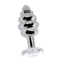 Geribbelde Diamant Plug - 2.8 / 7 cm - Zilver - thumbnail
