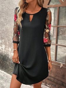 Loose Mesh Casual Dress With No