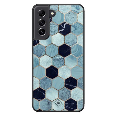 Samsung Galaxy S21 FE hoesje - Blue cubes Samsung Galaxy S21 FE hoesje - Blue cubes
