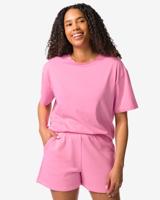 HEMA Dames T-shirt boxy fit roze (roze)