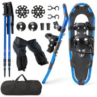 Veelzijdige Sneeuwschoenenset 63 cm Ergonomische Sneeuwschoenen met Dubbele Ratelsluiting Systeem Blauw