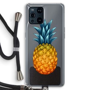Grote ananas: Oppo Find X3 Pro Transparant Hoesje met koord