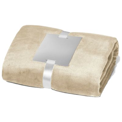 Fleece deken/plaid beige 240 grams polyester 120 x 150 cm