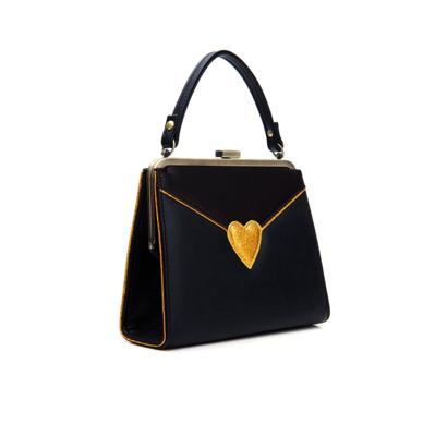 Lola Ramona Inez Heart Tas Zwart / Goud