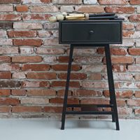 BePureHome Nachtkastje 'Skybox' Mangohout, kleur Zwart