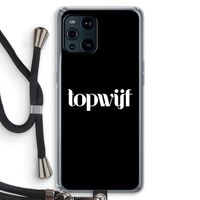 Topwijf Zwart: Oppo Find X3 Pro Transparant Hoesje met koord